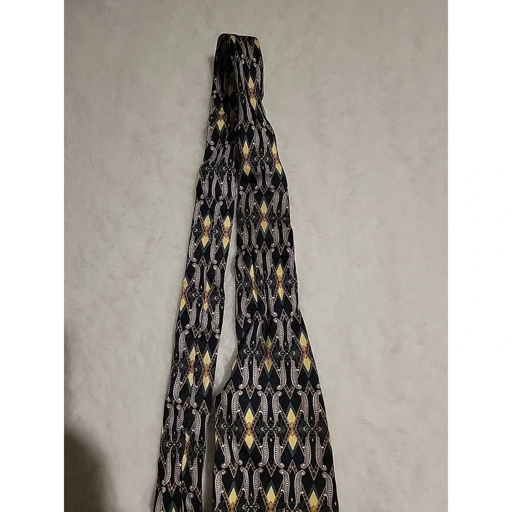 🇮🇹 Paolo‎ Gucci Silk Tie Vintage Made In Italy Elegant Print 